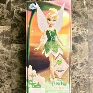Tinker Bell Classic Doll & Brush Disney Store Peter Pan 10'' NIB Sealed NEW